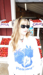 Load image into Gallery viewer, Pleasant Blue Strawberry Full Zip Sweaters