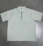 Load image into Gallery viewer, Green Hickory Striped Zip-Up Shirt